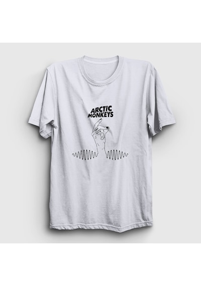 Presmono Unisex Snap Arctic Monkeys T-shirt Beyaz