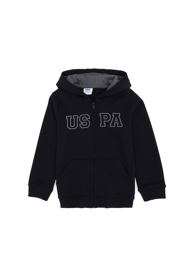 U.S. Polo Assn. Erkek Çocuk Fermuarlı Kapüşonlu Basic Siyah Sweatshirt 50293472-VR046 U.S. Polo Assn. Erkek Çocuk Fermuarlı Kapüşonlu Basic Siyah Sweatshirt 50293472-VR046