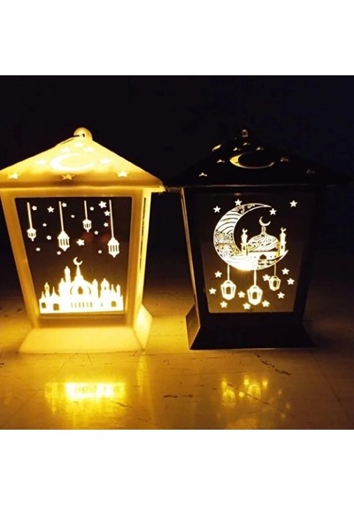 Ramazan Temalı Kare Kubbe Led Lamba Beyaz