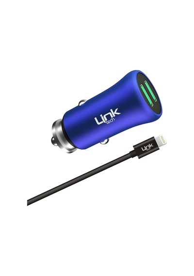 Linktech M582 Metal Araç Şarj Adaptörü ve Lightning Kablo Set 2.4 Siyah