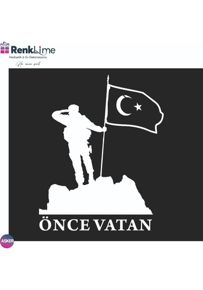 Folyo Sticker Kesim Önce Vatan Siyah