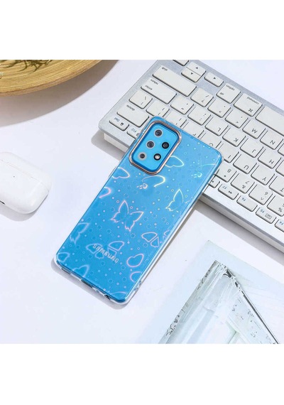 Samsung Uyumlu Galaxy A72 Kılıf Zore Sidney Desenli Sert Kapak Butterfly No2
