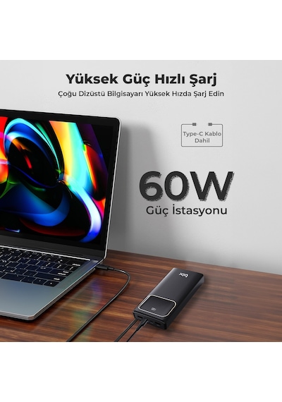 Bix Pb303 30000mah 60w 2 Usb Type-c Çıkışlı Led Ekranlı Powerbank