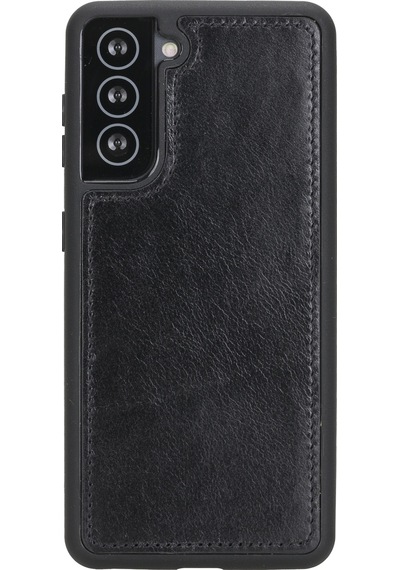 Plm Samsung Galaxy S21 Plus Uyumlu Deri Cüzdanlı Kılıf Rst1 Siyah Acı Kahverengi