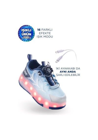 Marcokids Marco Kids 26y1801 Çocuk Işıklı Paten Ayakkabı Lacivert