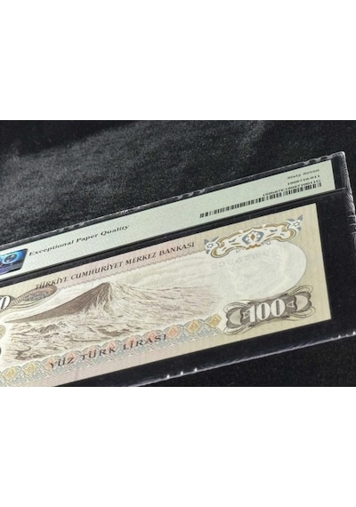 Türk Lirası Pmg 67 Epq Superb Gem Unc 100 Lira P 189b 1970 Nd 1979 S/n H09 6. Emisyon 2. Tertip