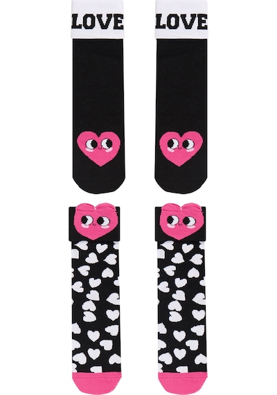 Denokids Mshb&g Love Kız Çocuk 2li Soket Çorap Takım Renkli