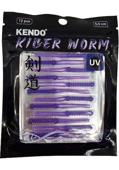 Kendo Killer Worm Lrf Silikonu 5,5cm 12 Adet Silver Glitter