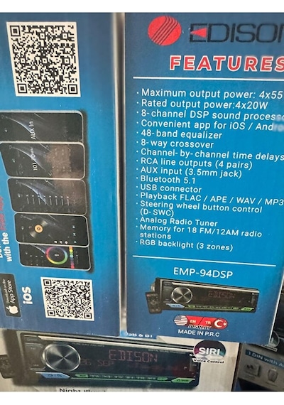 Edıson Emp Dsp Usb Aux Bluetooth Fm Radio Oto Teyp Mp3 4x55 Watt Yeni