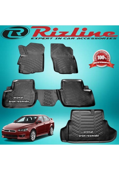 Lancer 3D Paspas+Bagaj Havuzu Siyah Sedan 2008-2016 Arası Rizline