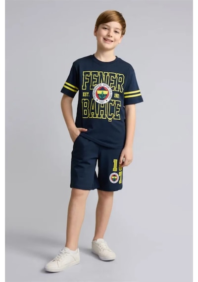 Defacto Fenerbahçe %100 Pamuk Oversıze Şort Erkek Çocuk H8000a826hsın42 İndigo-ın42