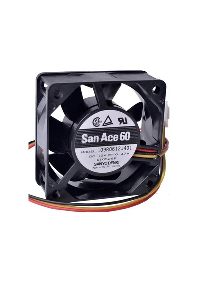 San Ace60 60x60x25mm 12v 0.47a 3 Kablo Kare Fan 109r0612j401