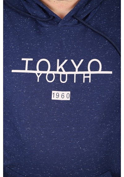 Moc Grande Mocgrande Büyük Beden Erkek Sweat Kapüsonlu Tokyo 22702 Lacıvert Lacivert