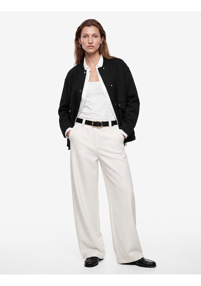 Koton Cepli Kolej Yaka Uzun Kollu Oversize Bomber Ceket Siyah 7wak20400ew