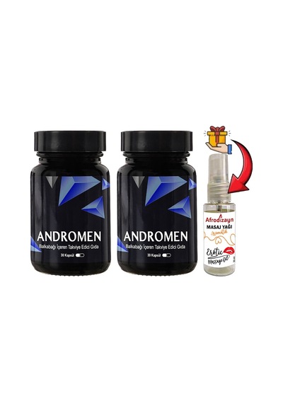 Anrdomen 2 Kutu Erkeklere Özel Yoğun Balkabağı Ekstratı Içeren 30 Lu Formül + Afrodizayn Masaj Yağı 30 Ml