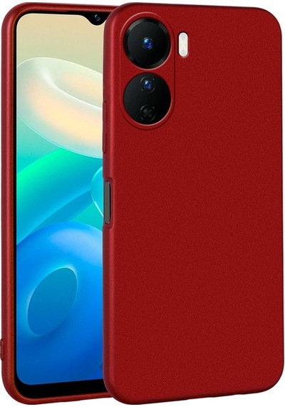 Vivo Y16 Kılıf Zore Premier Silikon Kapak Kırmızı