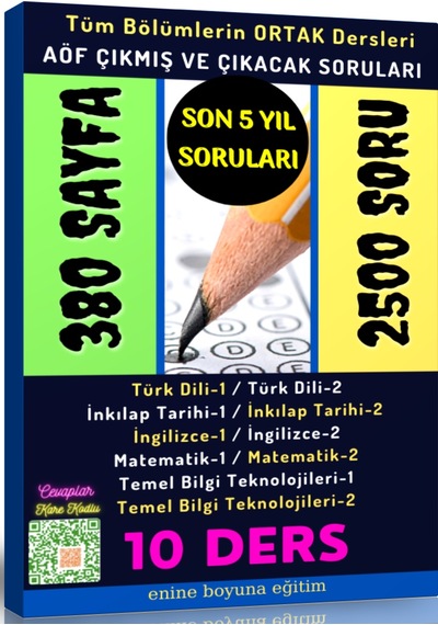 Aöf ve Uzaktan Eğitim Çıkmış ve Çıkacak Sorular Kitapları 2 Kita