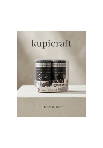 10'lu Washi Bant Seti Siyah Beyaz Gri Tonları - Ajanda Scrapbook Journal Planner - 942386910 Diğer