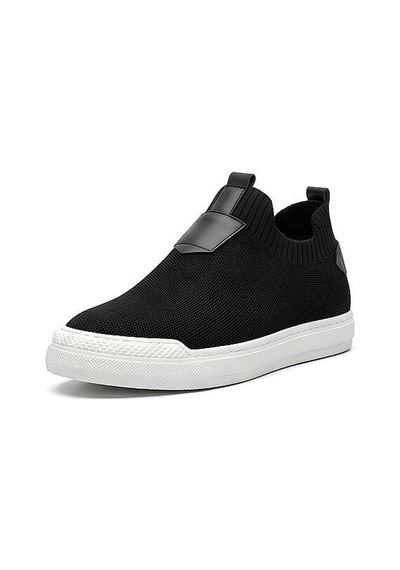 Daytex 4224 Erkek Slip-on - Full Triko Örgü Termo Taban Sneaker Siyah - Beyaz