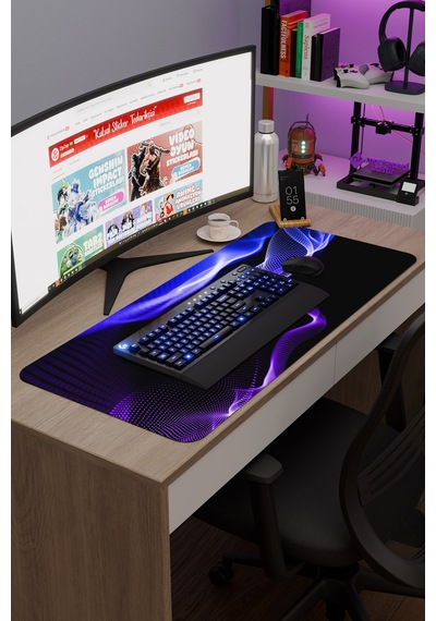 Noktalar Kaymaz Dikişli Kauçuk Oyuncu Mousepad V2 - 90x40 Xxl Gaming Mouse Pad Fare Altlığı