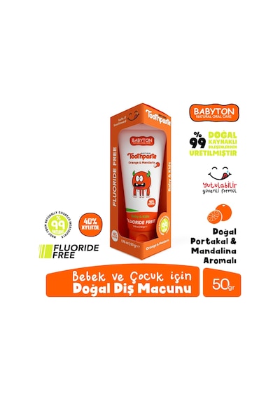 Babyton Organik Diş Macunu Portakal - Mandalina Aromalı 50 G