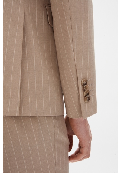 D's Damat Ds Damat Regular Fit Bej Çizgili Kruvaze Takim Elbise 4hf05ort01588 Bej