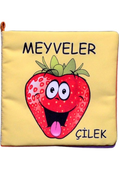 Tox Meyveler Kumaş Sessiz Kitap T049 - Bez Kitap , Eğitici Oyuncak , Yumuşak Ve Hışırtılı