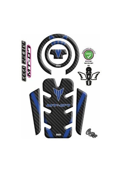 Yamaha Mt07 2021 - 2024 Uyumlu Tank Pad 003 Siyah