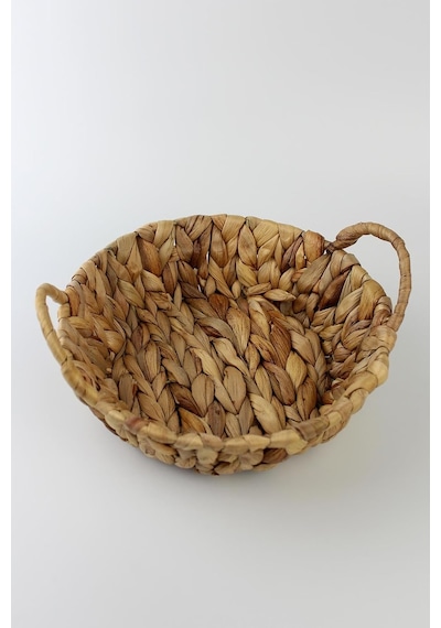Hasır Rattan Ekmeklik Ekmek Sepeti Yuvarlak 23cm Çok Renkli