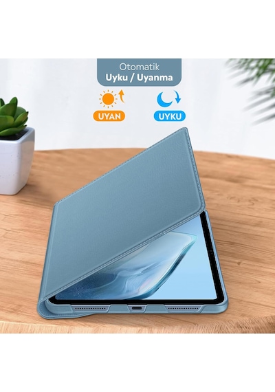Apple 11 İnç İpad A16 / İpad Air 10.9 İnç/ipad 10.nesil 10.9 Wi-fi Yatay Ve Dikey Standlı 360 Derece Döner Tablet Kılıfı Mavi