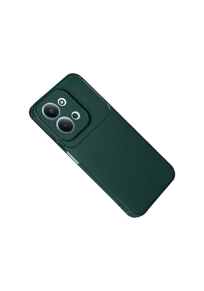 Xiaomi Redmi 15c 5g Uyumlu Kılıf Karbon Tasarım Kamera Korumalı Silikon Telefon Kılıfı Kapak Koyu Yeşil