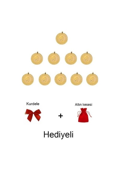 Vıctorıa Gold 10 Adet Çeyrek Altın Eski Tarihli Kulplu 22 Ayar
