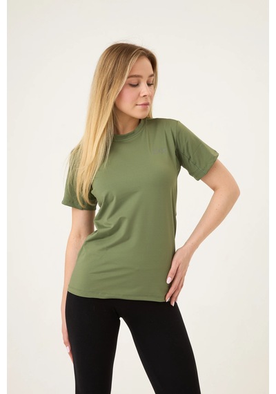 Zoor Kadın Kısa Kol Compression Fitness Gym Spor Body Tshirt Yeşil