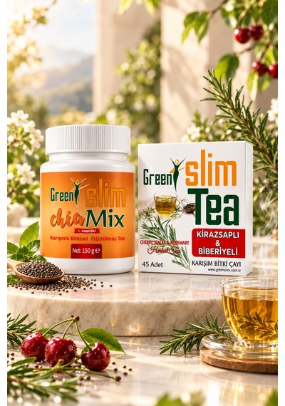 Kiraz Saplı Biberiyeli Karışım Bitki Çayı 45 Adet + Chia Mix 150 G 2'li Bitkisel Set - 943197848