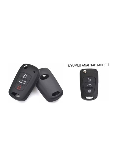 Hyundai Accent Era İ20 İ30 Elantra Uyumlu Silikon Anahtar Koruma Kılıfı Siyah