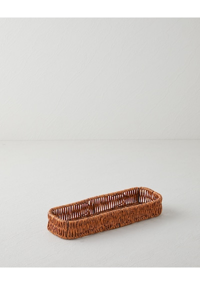 English Home Crustic Plastik Ekmek Sepeti 27,5x10x4 Cm Kahverengi Kahverengi