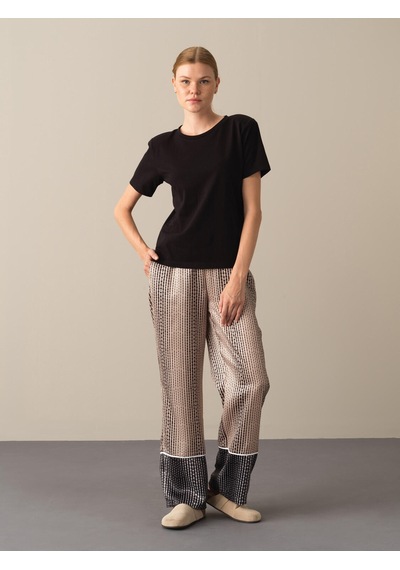 Xint Siyah Regular Fit Bisiklet Yaka Pamuk Tişört 602269