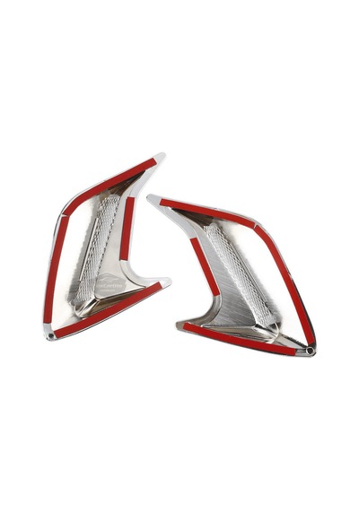 Üniversal Krom Kaput Çamurluk Venti Izgarası Sağ Sol 2 Adet Mini Scoop Vent Spor Görünümlü 1.sınıf İthal 2 Adet Silver Gümüş 00 Şüscaroto Aksesuar