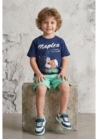 Dmb Kids Erkek Çocuk Penye Şortlu Takım Dmb-7637 İndigo