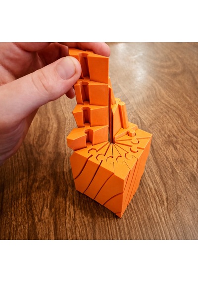 3d Baskı Twisting Küp - Mekanik Dönen Bulmaca Küpü-turuncu