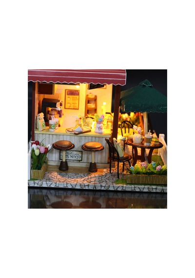 3d Puzzle Ahşap Minyatür Maket Kiti Dıy Kendin Yap Led Işıklandırmalı Maket Ev