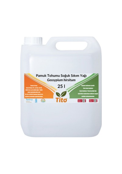 Pamuk Tohumu Soğuk Sıkım Yağı Gossypium Hirsitum 25 Litre
