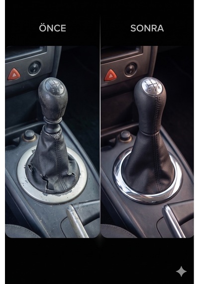 Megane 2 Krom Vites Körüğü Ve Deri Desenli Vites Topuzu Takım