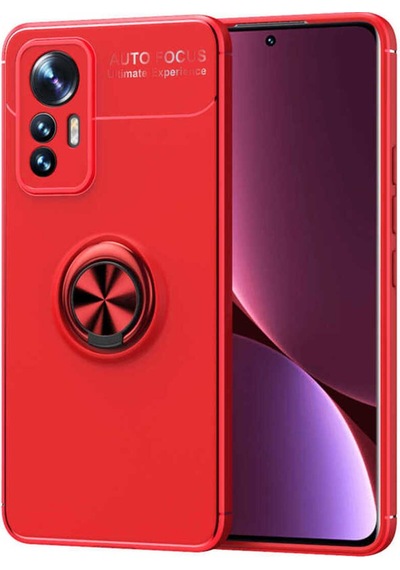 Xiaomi Mi 12 Kılıf Zore Ravel Silikon Kapak Kırmızı
