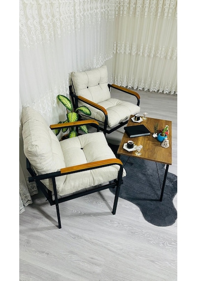 Madame Home Lale Balkon, Bahçe, Cafe Metal Kanepe Koltuk Takımı 2 Tekli + Sehpa Krem Madame Home Lale Balkon, Bahçe, Cafe Metal Kanepe Koltuk Takımı 2 Tekli + Sehpa Krem