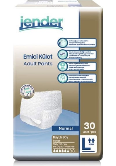 Jender Emici Külot Yetişkin Hasta Bezi L 8 x 30'Lu