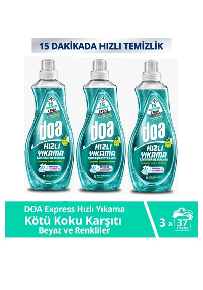 Doa Express Hızlı Yıkama Kötü Koku Karşıtı Beyaz Renkliler Çamaşır Deterjanı 1480 Ml X 3 Adet