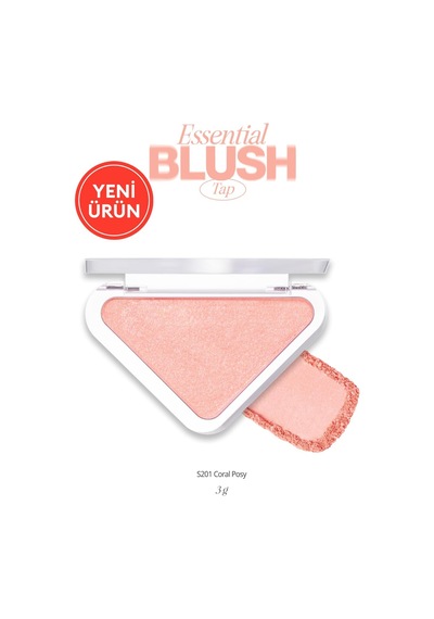 Katmanlanabilir Yumuşak Dokulu Işıltılı Bitiş Sunan Allık Essential Blush Tap S201 Coral Posy Çok Renkli