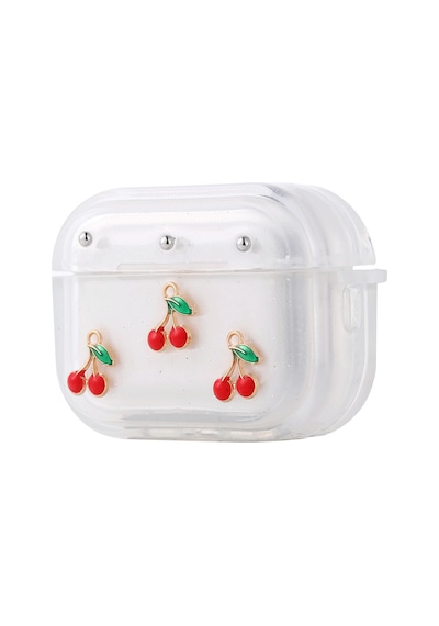 Apple Uyumlu AirPods Pro 2 Airbag 44 Airbag Tasarımlı Simli Şeffaf Kutup Kılıf Kiraz