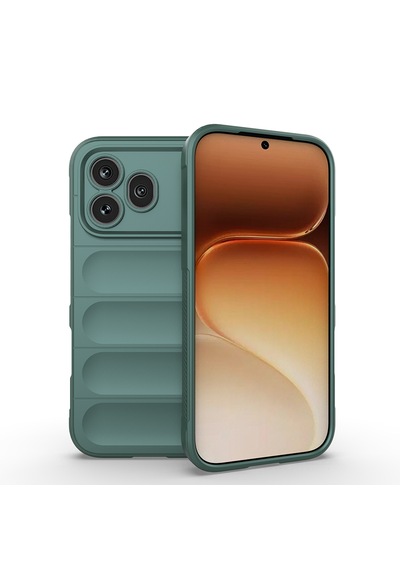 Honor 600 Pro 5g Kılıf Kamera Korumalı Derbe Emici Tpu Oyuklu Arka Yüzey Tasarımlı Etnik Silikon Kapak Koyu Yeşil